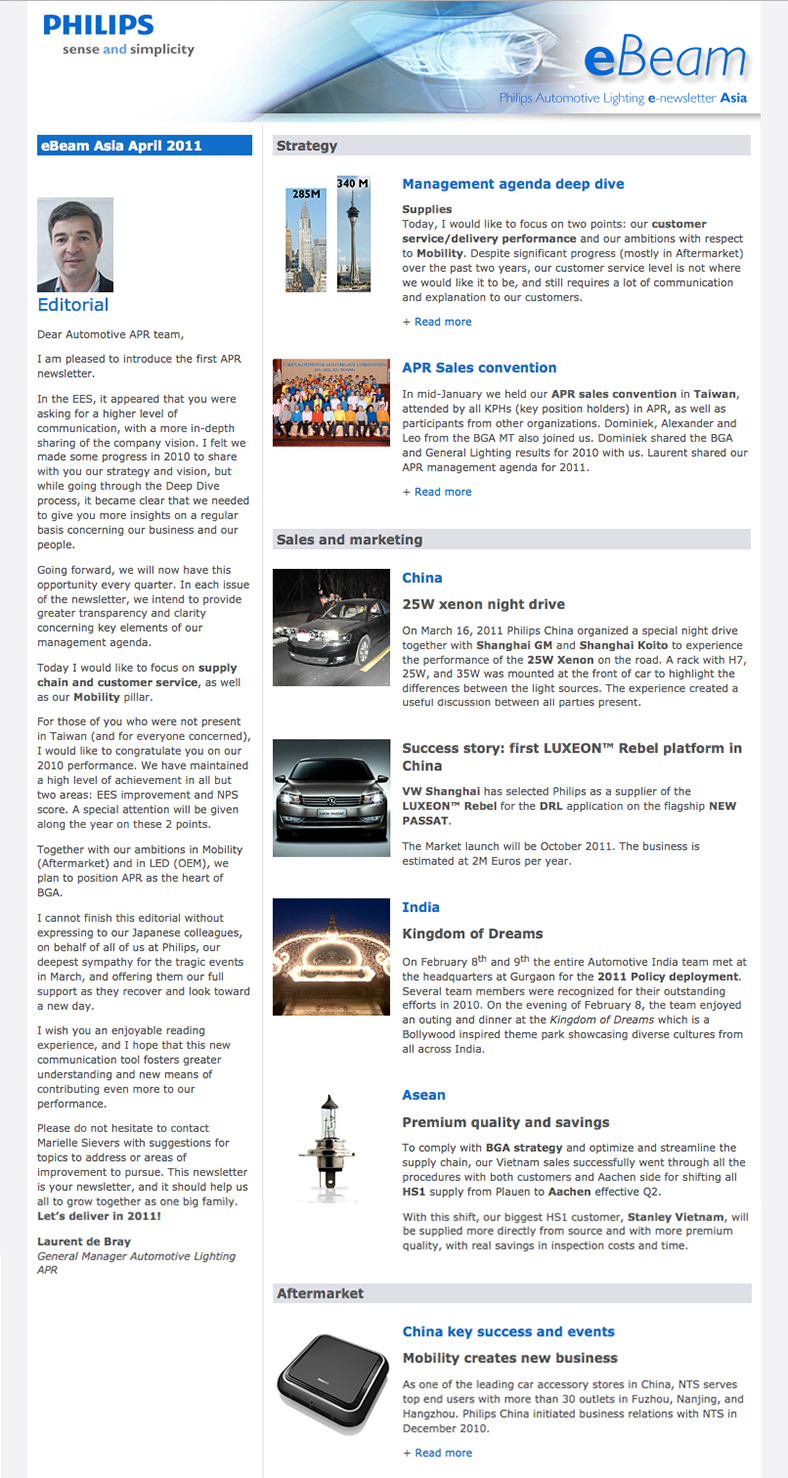 eBeam Asia - Philips Automotive e-newsletter for Asia